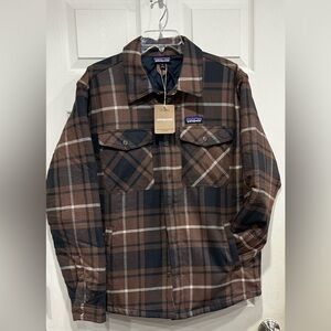 Patagonia Men's Medium Insulated Fjord Flannel Shirt Brown NWT Quilted Lining